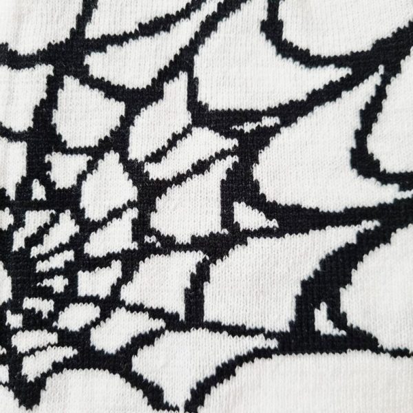 White & Black Spider Spiderweb Beanie Hat - Image 2
