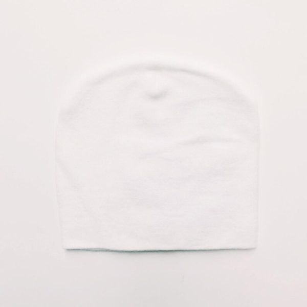 White & Black Crucifix Graphic Beanie Hat - Image 2